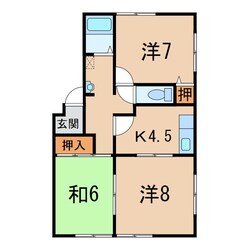 相馬駅 徒歩17分 2階の物件間取画像